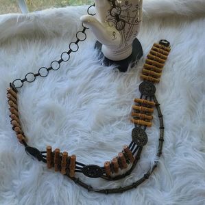 Brass and Wood Bohemian Style Belt